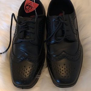 DEER STAGS SIZE 11 1/2M KIDS AGE 6-7 OXFORD ACE BLACK ALL MAN MADE MATERIALS NWT